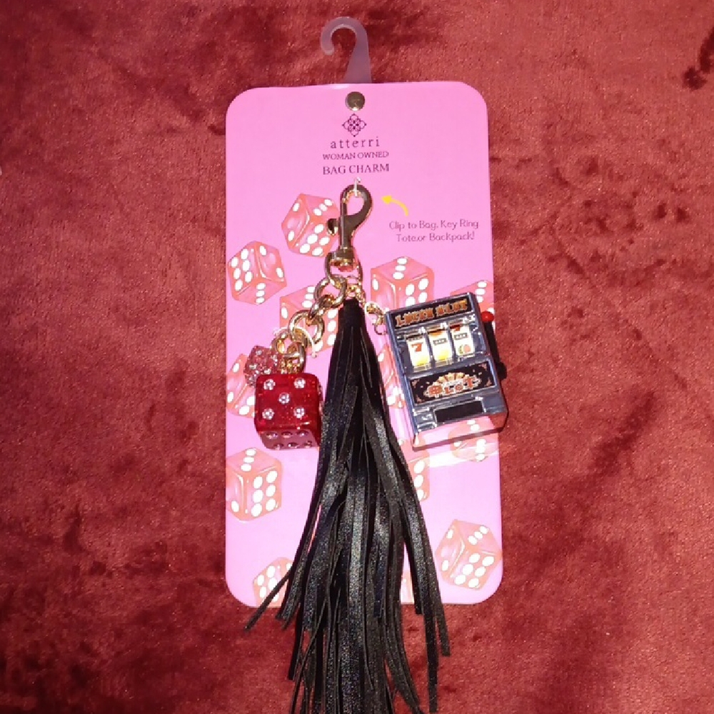 Atterri Black and Red Dice Bag Charm